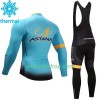 Fietskleding (Fietsshirt Lange Mouw + Lange Koersbroek) 2017 Astana Pro Team N001 Winter Thermal Fleece